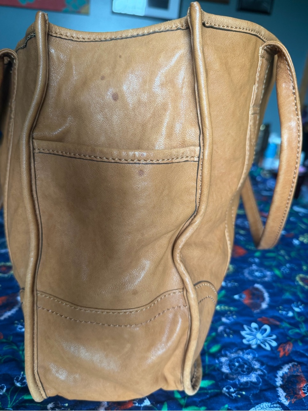 Frye Tan Leather Madison Tote with Double Handles - Picture 4 of 8